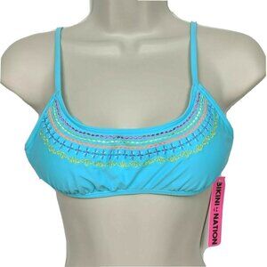 Bikini Nation Lets Stitch Together Embroidered Bikini Top Small